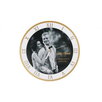 Exclusive Gold Acrylic Clock with Your Photo - Wedding Anniversary Gift - CLK004