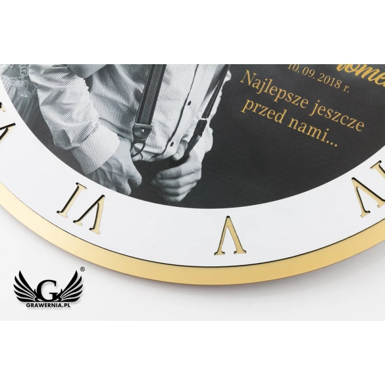 Exclusive Gold Acrylic Clock with Your Photo - Wedding Anniversary Gift - CLK004