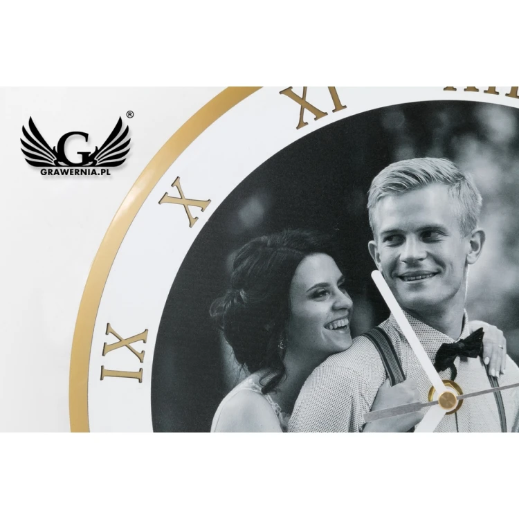 Exclusive Gold Acrylic Clock with Your Photo - Wedding Anniversary Gift - CLK004