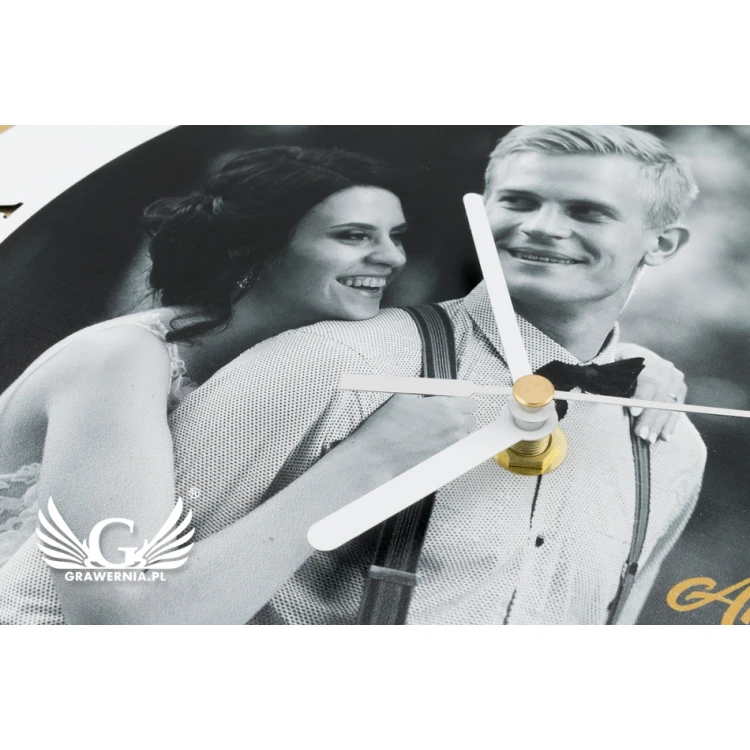Exclusive Gold Acrylic Clock with Your Photo - Wedding Anniversary Gift - CLK004