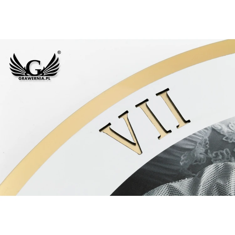 Exclusive Gold Acrylic Clock with Your Photo - Wedding Anniversary Gift - CLK004