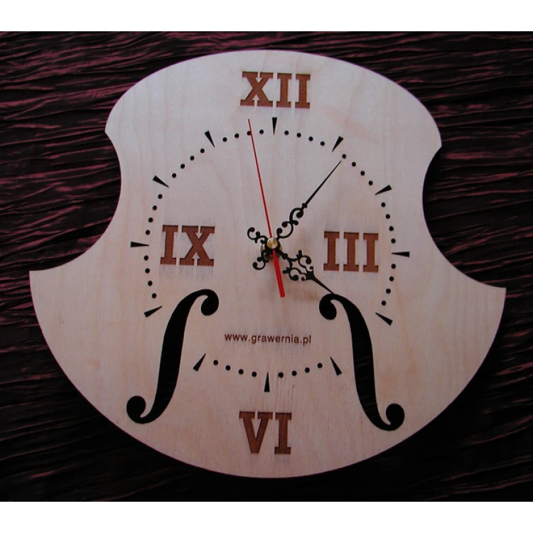 Wooden Clock - DOUBLE BASS - CLK019