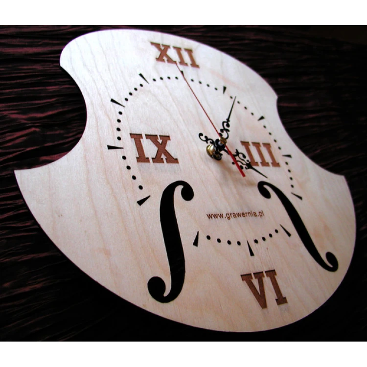 Wooden Clock - DOUBLE BASS - CLK019