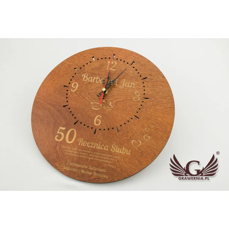 Wooden Clock - Wedding Anniversary Gift - CLK015