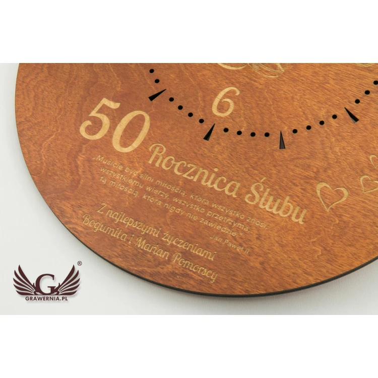 Wooden Clock - Wedding Anniversary Gift - CLK015