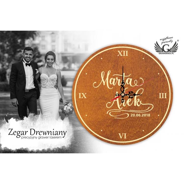 Wooden Clock - Wedding Gift - CLK006