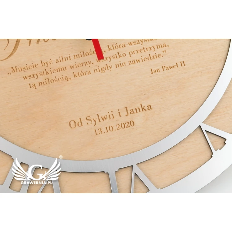 Wooden Clock - 25th Wedding Anniversary Gift - CLK007