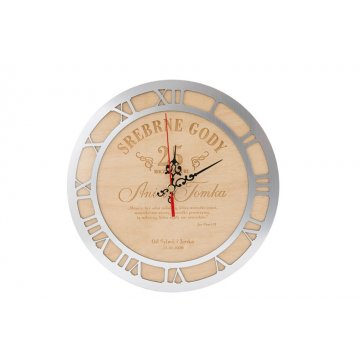 Wooden Clock - 25th Wedding Anniversary Gift - CLK007