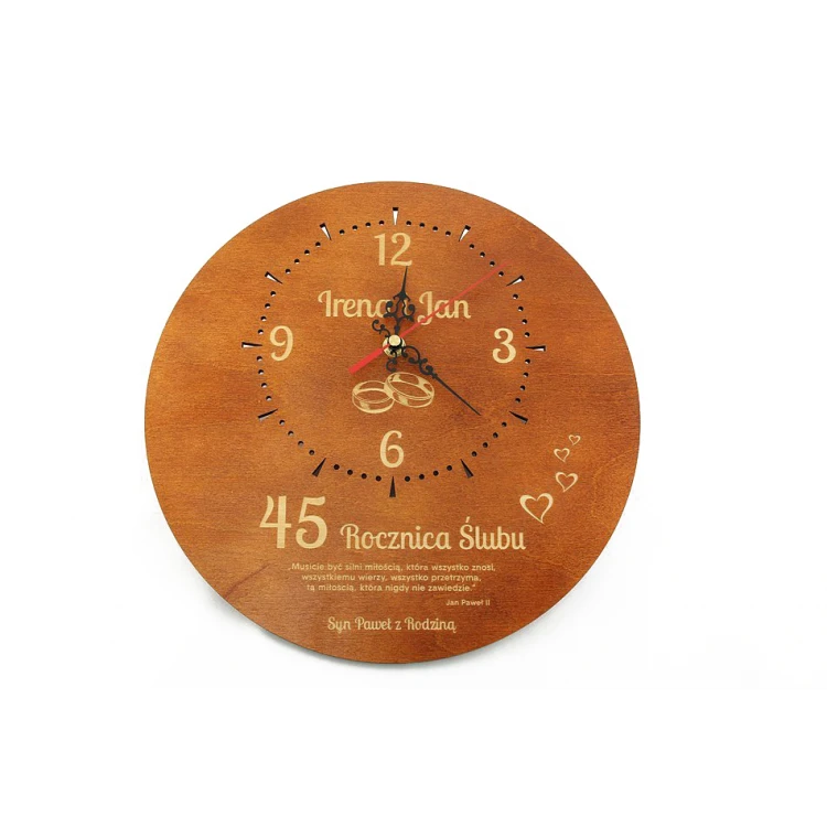 Wooden Clock - Wedding Anniversary Gift - CLK015