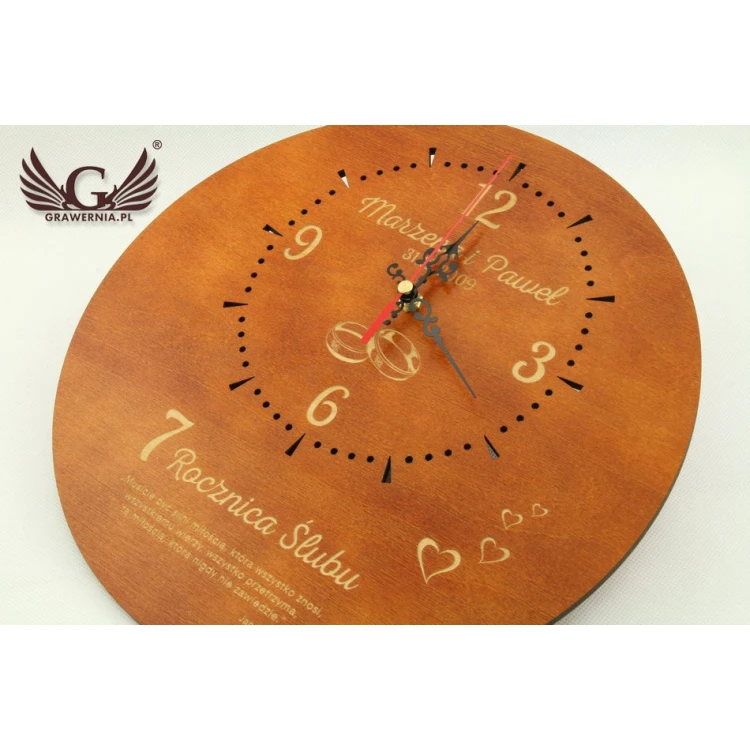 Wooden Clock - Wedding Anniversary Gift - CLK015
