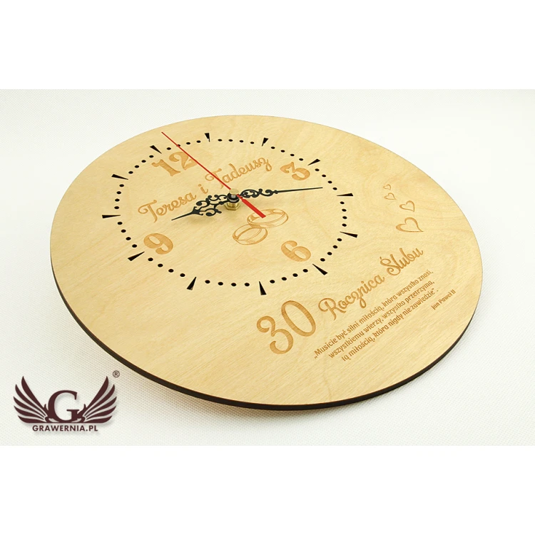 Wooden Clock - Wedding Anniversary Gift - CLK015