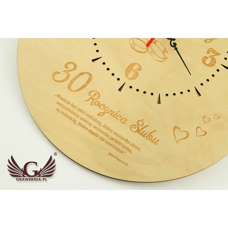Wooden Clock - Wedding Anniversary Gift - CLK015