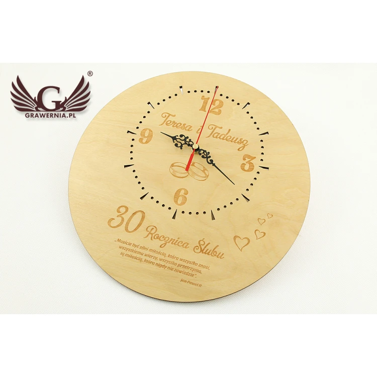 Wooden Clock - Wedding Anniversary Gift - CLK015
