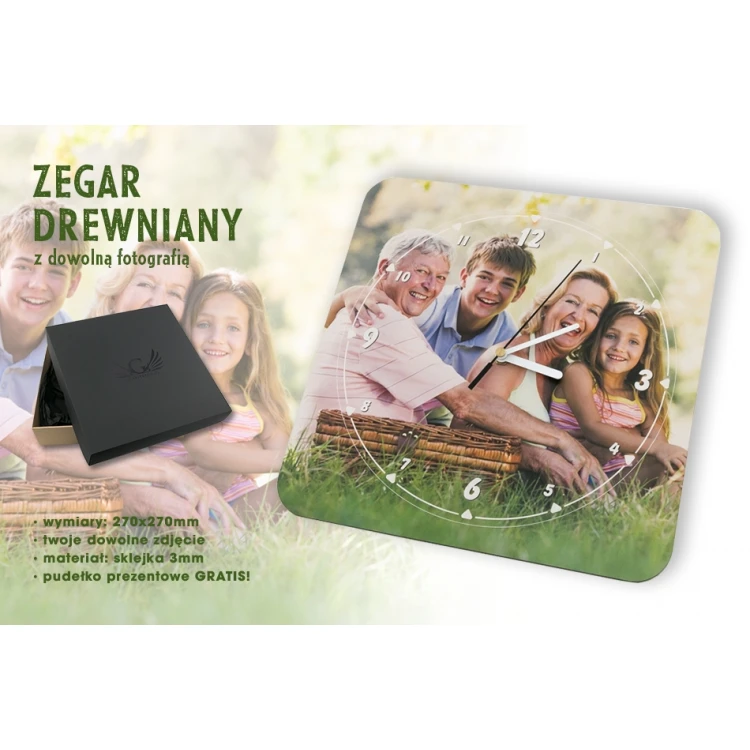 Wooden Clock with Your Photo - Gift for Any Occasion - CLK002