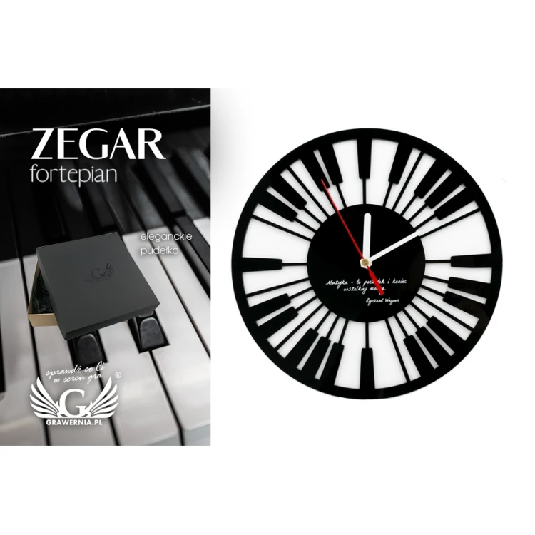 Piano Clock with Custom UV Print - CLK009