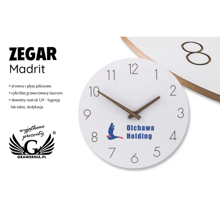 Madrit Clock with Colorful UV Print - ZEG025