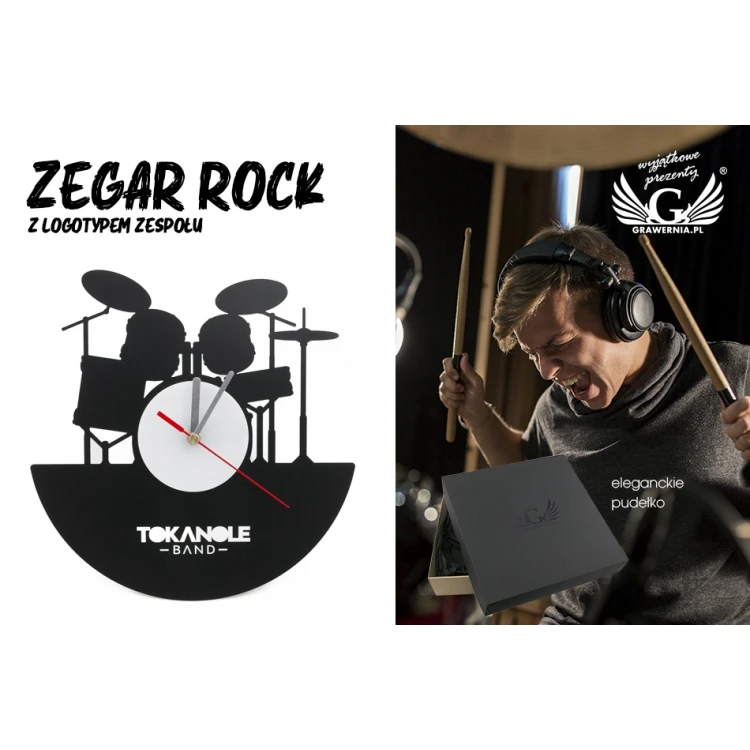 Rock Clock with any engraving - CLK008