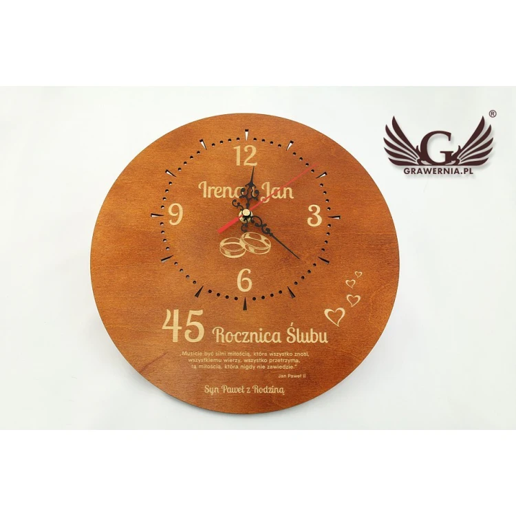 Wooden Clock - Wedding Anniversary Gift - CLK015