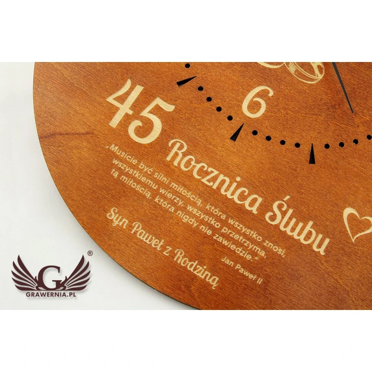 Wooden Clock - Wedding Anniversary Gift - CLK015