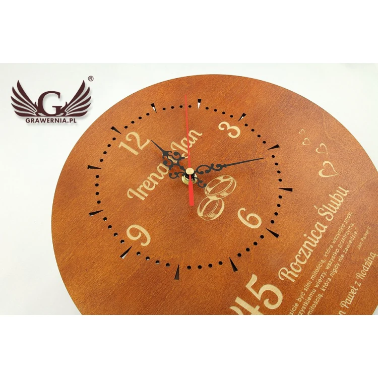 Wooden Clock - Wedding Anniversary Gift - CLK015
