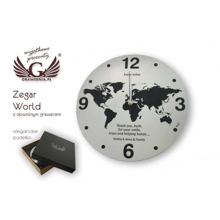 World Clock with Custom Engraving - CLK013