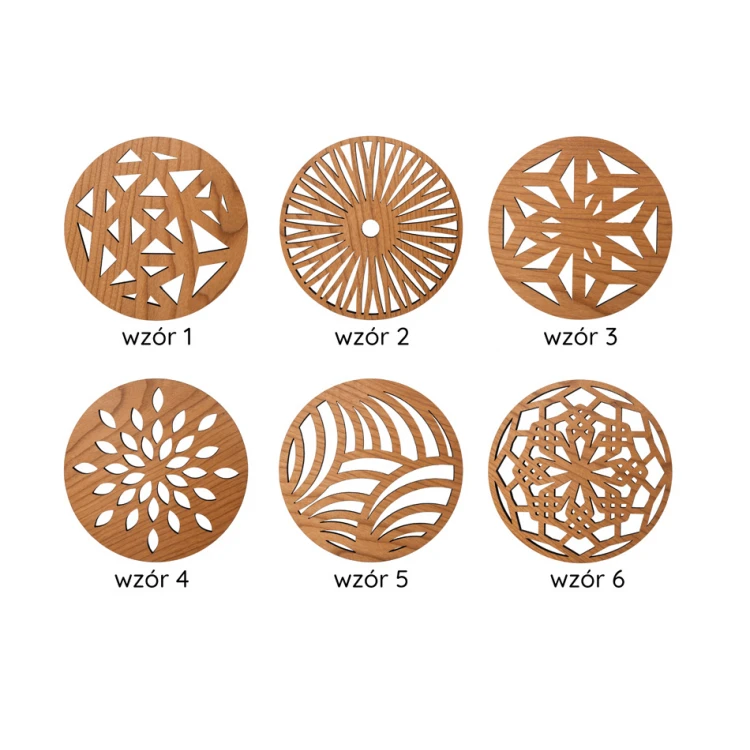 Cherry Solid Wood Coasters Set of 6 with Engraved Stand - PDK011