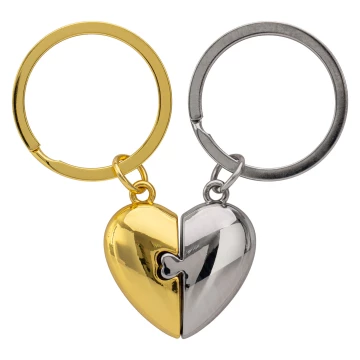 Set of two Heart key rings with your engraving - Valentine's Day gift - BRL042