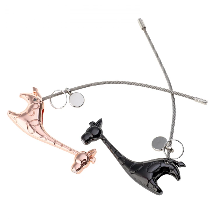 Set of Two Love Giraffes Keychains with Your Engraving - BP172