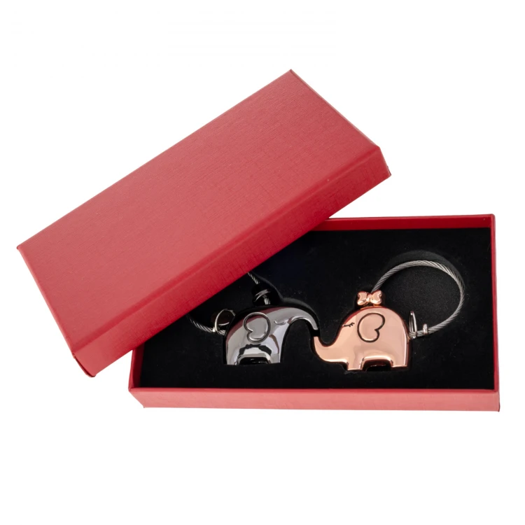 Set of Two Love Elephants Keychains with Your Engraving - BP173