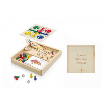4 in 1 Pix Game Set in a Wooden Box with Engraving - GR003