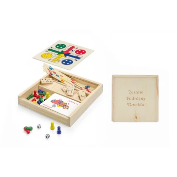 4 in 1 Pix Game Set in a Wooden Box with Engraving - GR003