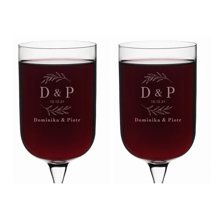 Engraved Wine Glasses - Gift for the Newlyweds - KL002