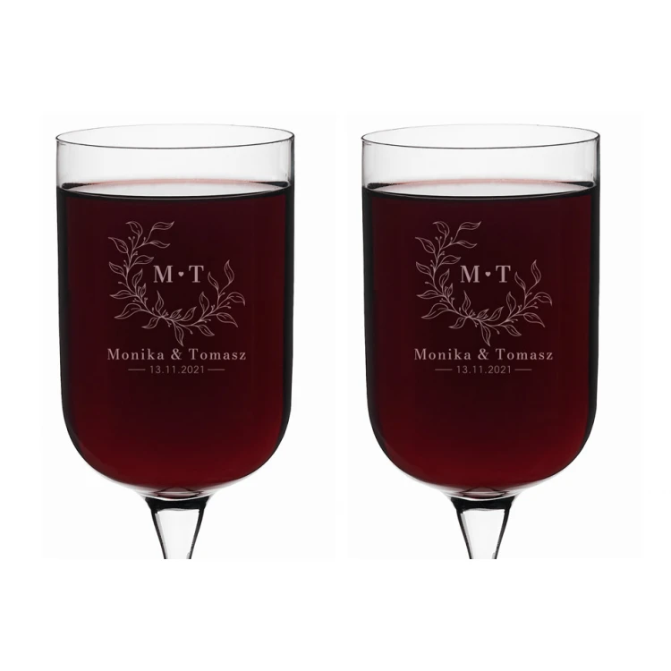 Engraved Wine Glasses - Gift for the Newlyweds - KL007