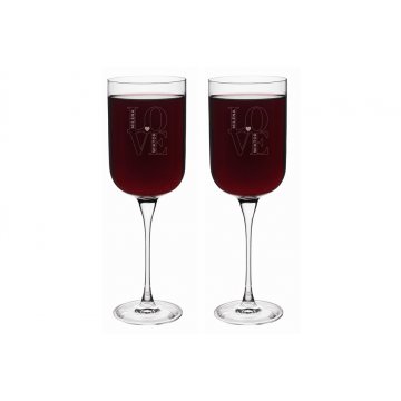 Engraved Wine Glasses - Gift for the Newlyweds - Love - KL008