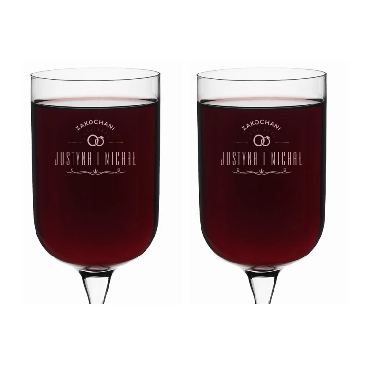 Engraved Wine Glasses - Gift for the Newlyweds - Lovers - KL011