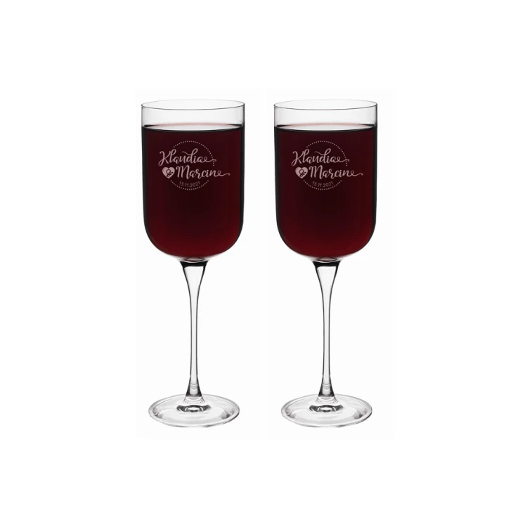 Engraved Wine Glasses - Gift for the Newlyweds - KL013