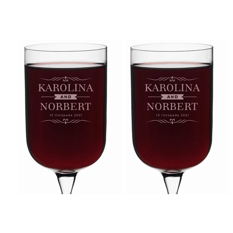 Engraved Wine Glasses - Gift for the Newlyweds - KL017
