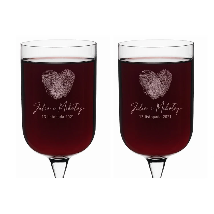 Engraved Wine Glasses - Gift for the Newlyweds - KL018