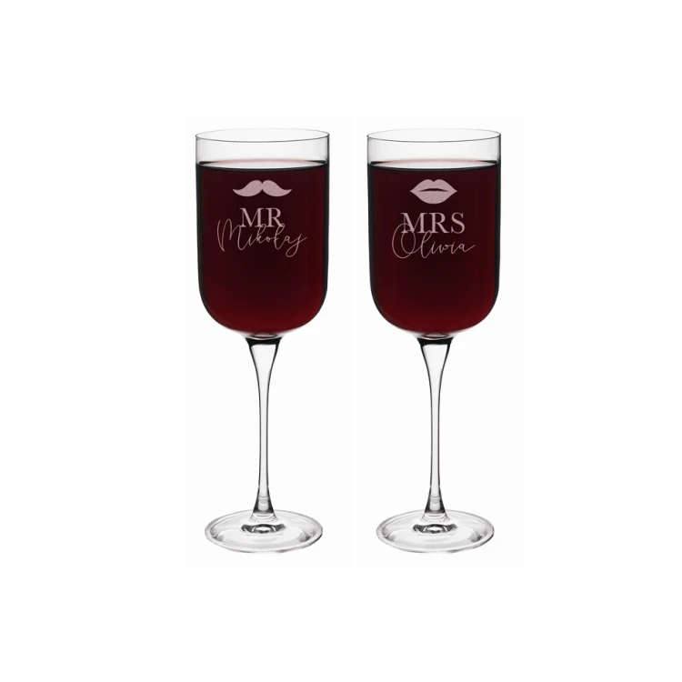 Engraved Wine Glasses - Gift for the Newlyweds - Mr&Mrs - KL022