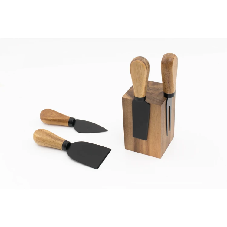 Modern Cheese Knife Set with Custom Engraving - Gift - KCH008