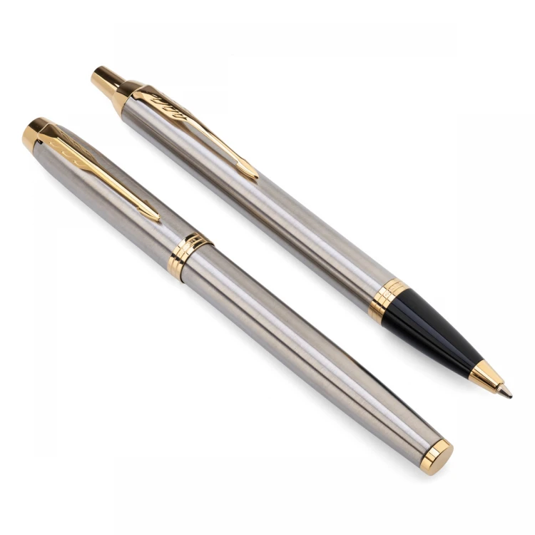 Parker IM Core Brushed GT Set - Fountain Pen and Ballpoint Pen - PAR209-DUO-PRO