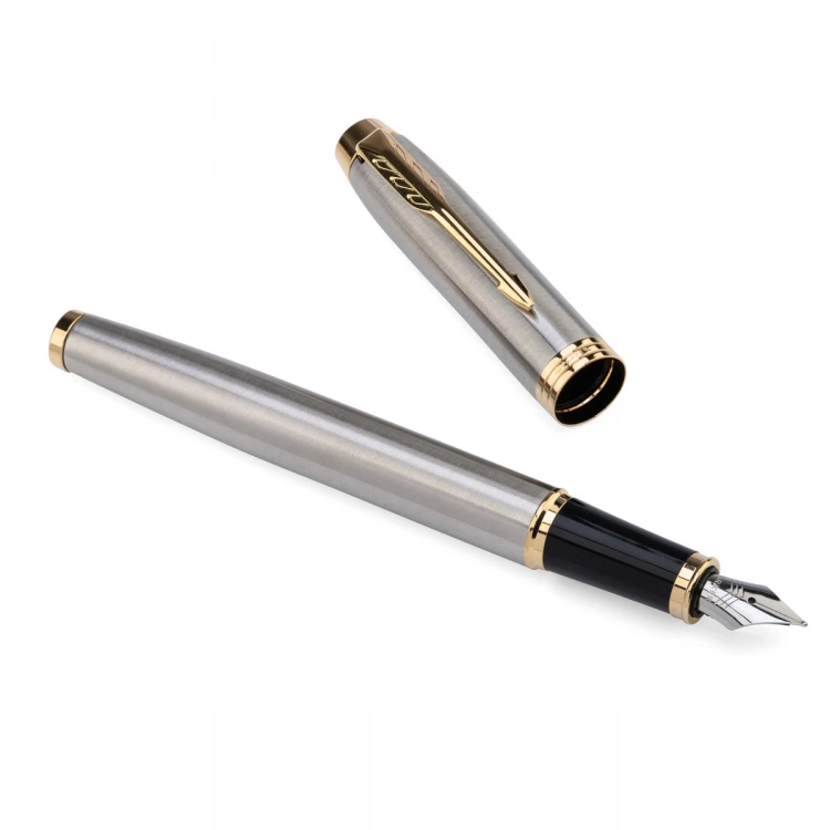 Parker IM Core Brushed GT Set - Fountain Pen and Ballpoint Pen - PAR209-DUO-PRO