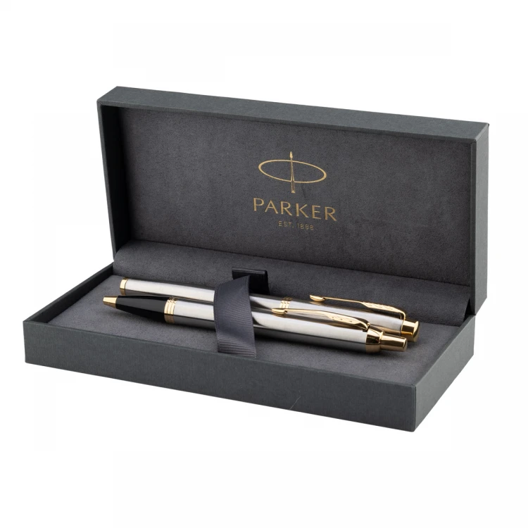 Parker IM Core Brushed GT Set - Fountain Pen and Ballpoint Pen - PAR209-DUO-PRO