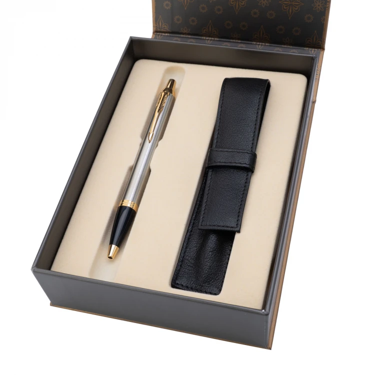 Parker IM Core Brushed Metal GT Set - Pen with Case - PAR227