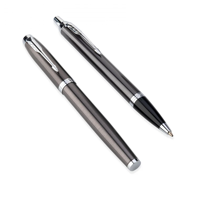 Parker IM Core Dark Espresso CT Fountain Pen and Ballpoint Pen Set with Case - PAR195-DUO-PT