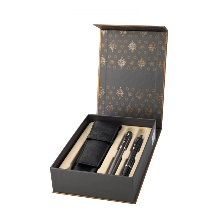 Parker IM Core Dark Espresso CT Fountain Pen and Ballpoint Pen Set with Case - PAR195-DUO-PT