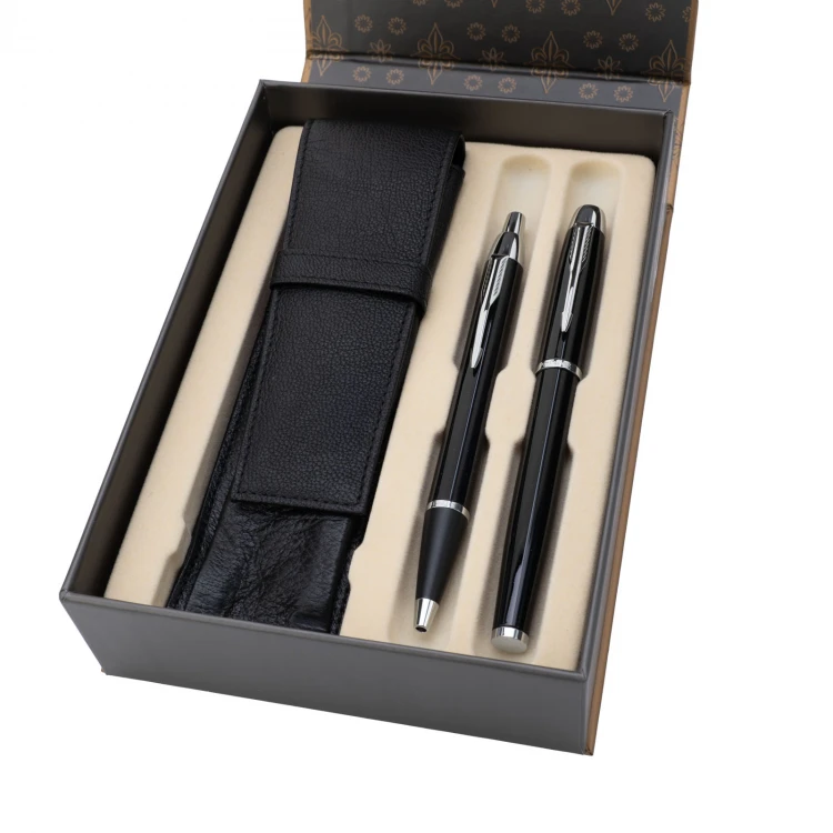 Parker IM Black CT Fountain Pen and Ballpoint Pen Set with Case - PAR127-DUO-SW