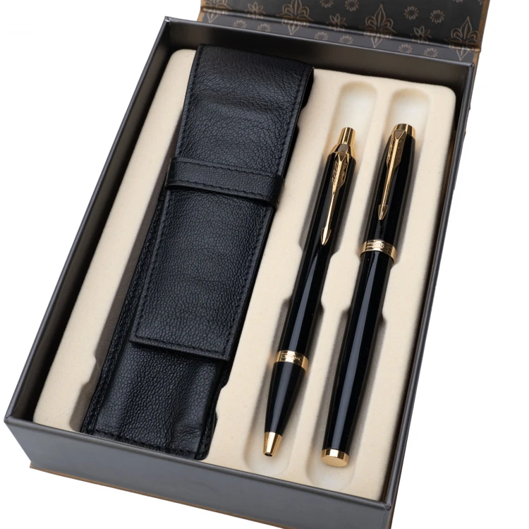 Parker IM Black GT Fountain Pen and Ballpoint Pen Set with Case - PAR161-DUO
