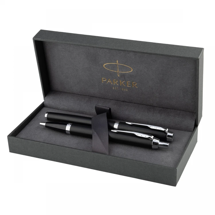 Parker IM Essential Matte Black CT Set - Fountain Pen and Ballpoint Pen - PAR214-DUO-PRO