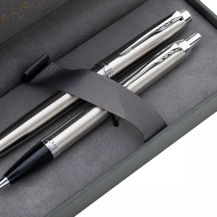 Parker IM Essential Stainless Steel CT Set - Fountain Pen and Ballpoint Pen - PAR213-DUO-PRO